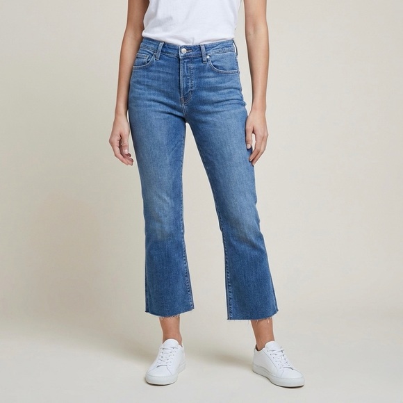 L'AGENCE Kendra High Rise Cropped Flare Jeans in Laredo Blue 27